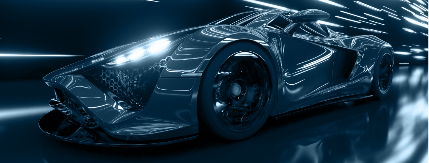 An image of a luxury sports car in motion.